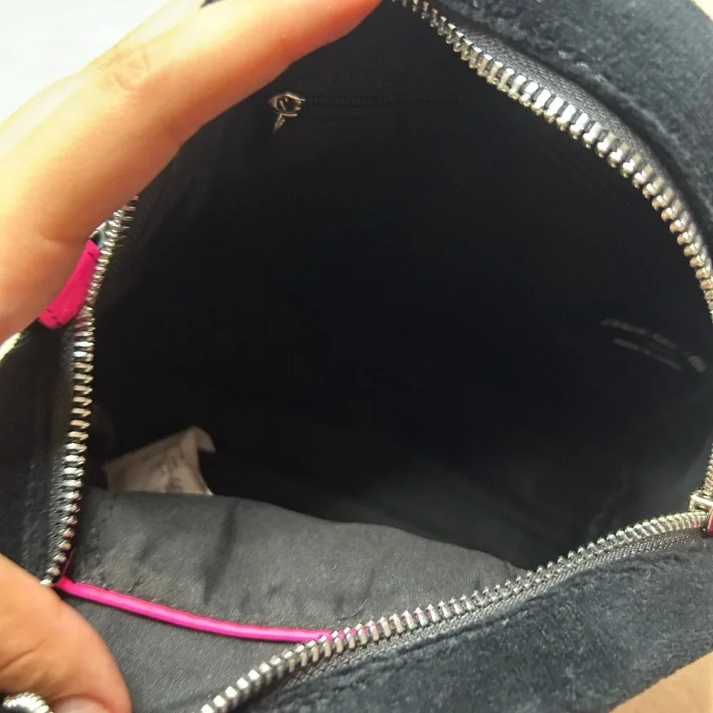 black & neon pink hot bimbo y2k bratz x dollskill purse new never used, but flaw - Picture 11 of 12